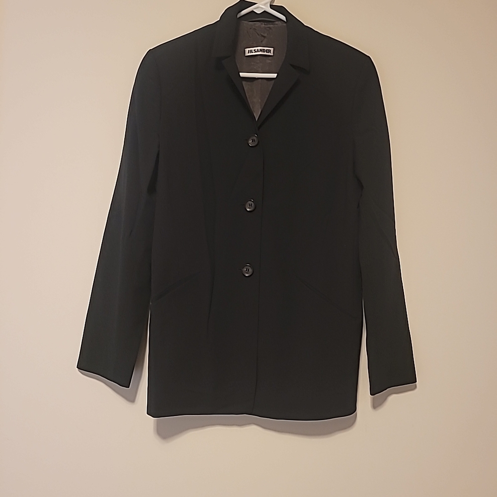 Jil Sander Black Three-button Blazer Jacket EU Size 38